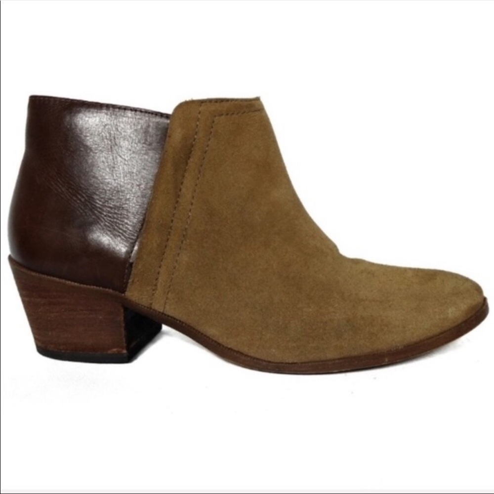 Madewell Cait Two Tone Leather Suede Booties